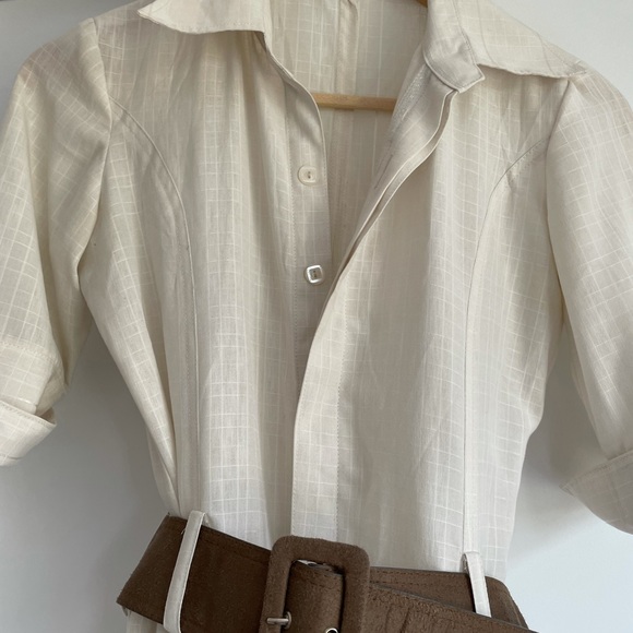 Custom Tailored 3/4 Sleeve Button Shirt A-Line Dress - Picture 2 of 10